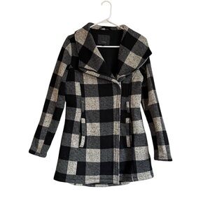 Steve Madden size M Plaid Black and Gray Women's Coat
